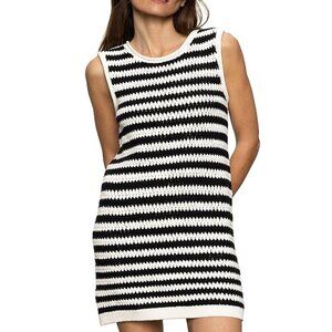 159$ Sanctuary Stripe Sanctuary Summer Shell Dress Sleeveless Size S Chalk Black